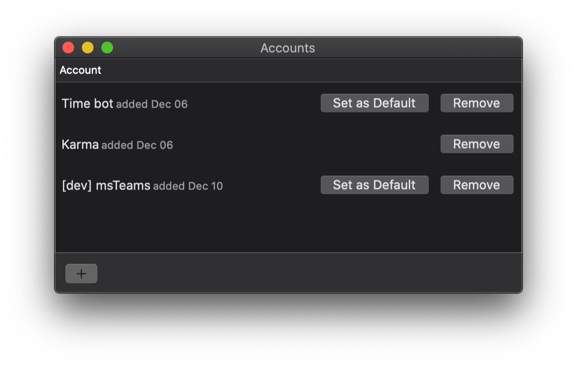 Add multiple accounts