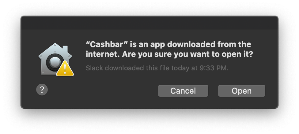Cashbar app – Stripe feed tracking on macOS