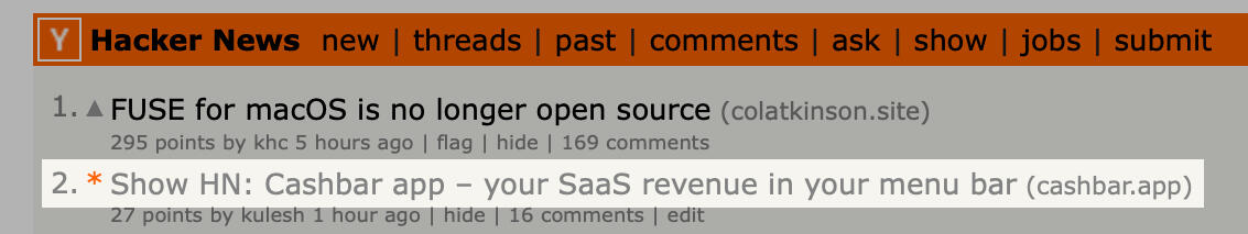 Featured at Hacker News
